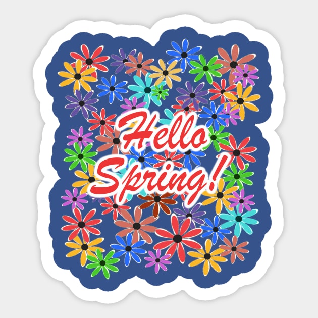 Hello Spring! Sticker by RockettGraph1cs